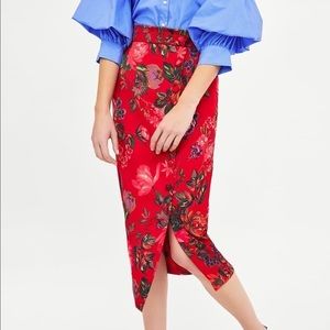 Zara Woman Floral Skirt